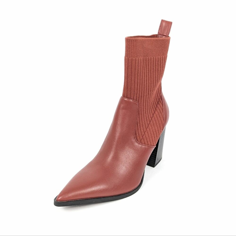 Open Edit Womens Shoes Red Garnett Rafael Pointed Toe Bootie Size 6.5